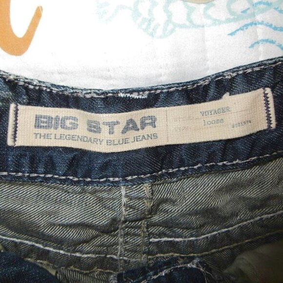 Vtg BIG STAR Men's JEANS Size 33x30 VOYAGER Relaxed Straight FLAP Denim Y2K 90s - Picture 6 of 12